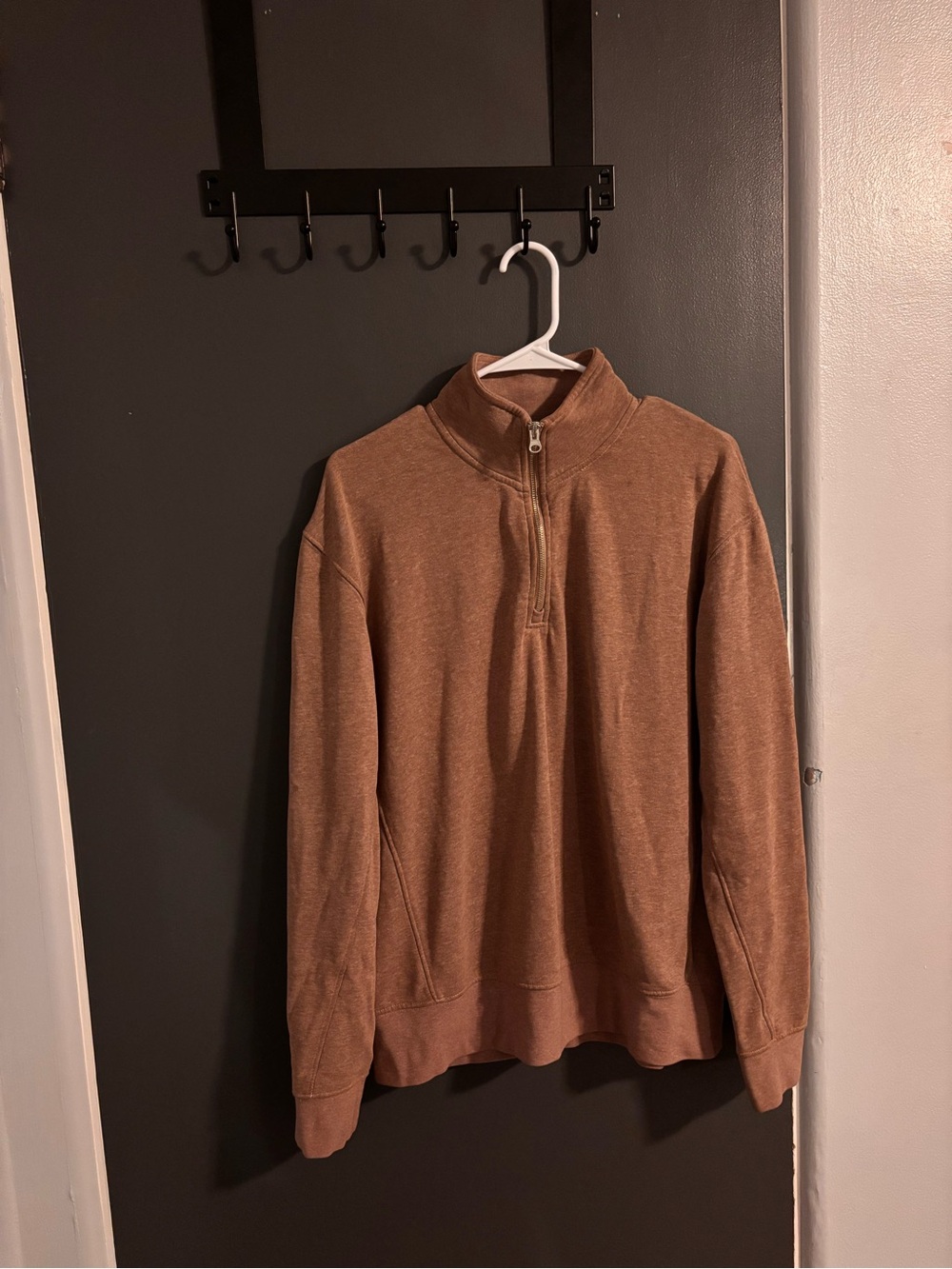 Zara brown half zip up sweatshirt